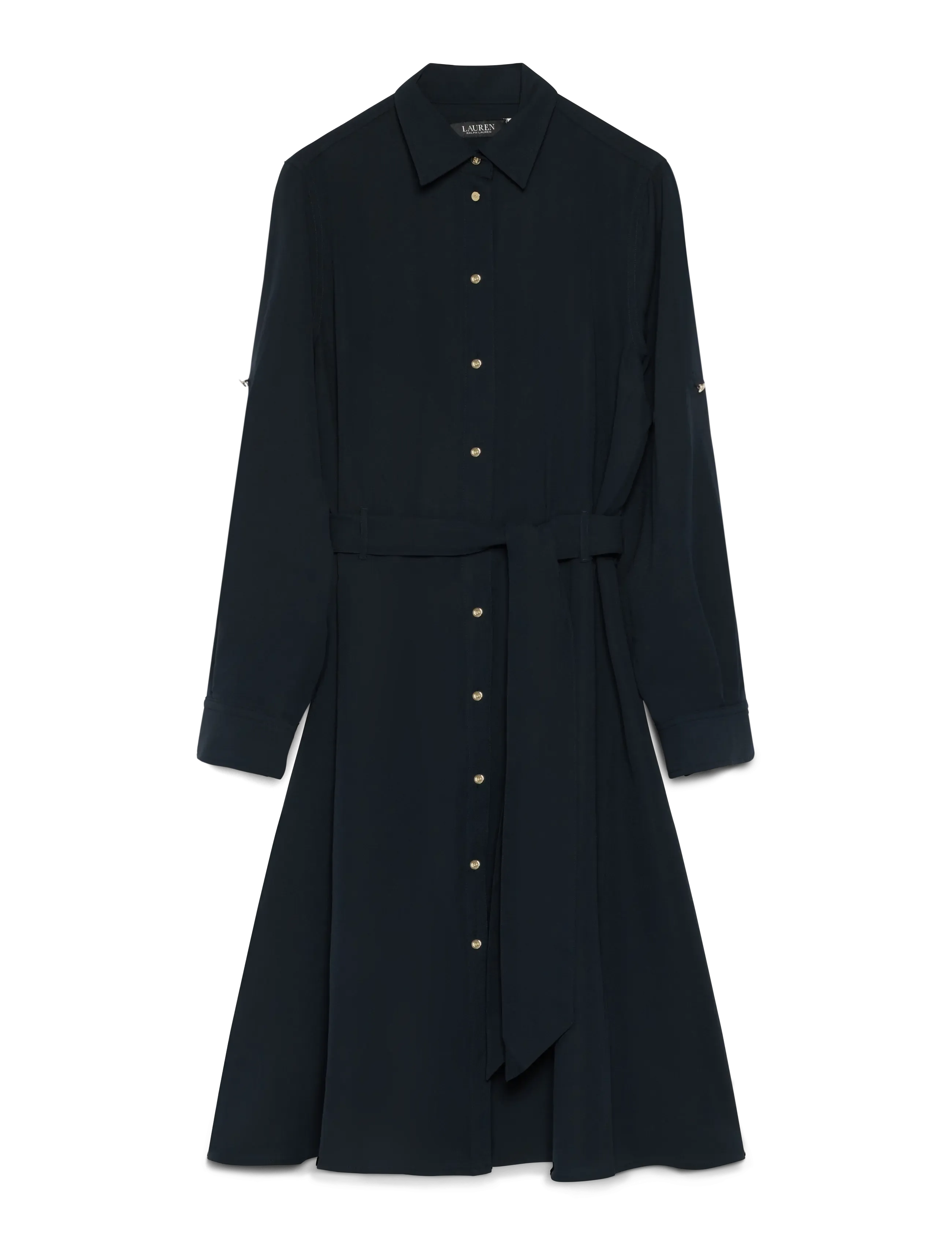 Fit-and-Flare Shirtdress - LAUREN NAVY