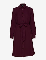 Fit-and-Flare Shirtdress - PINOT NOIR