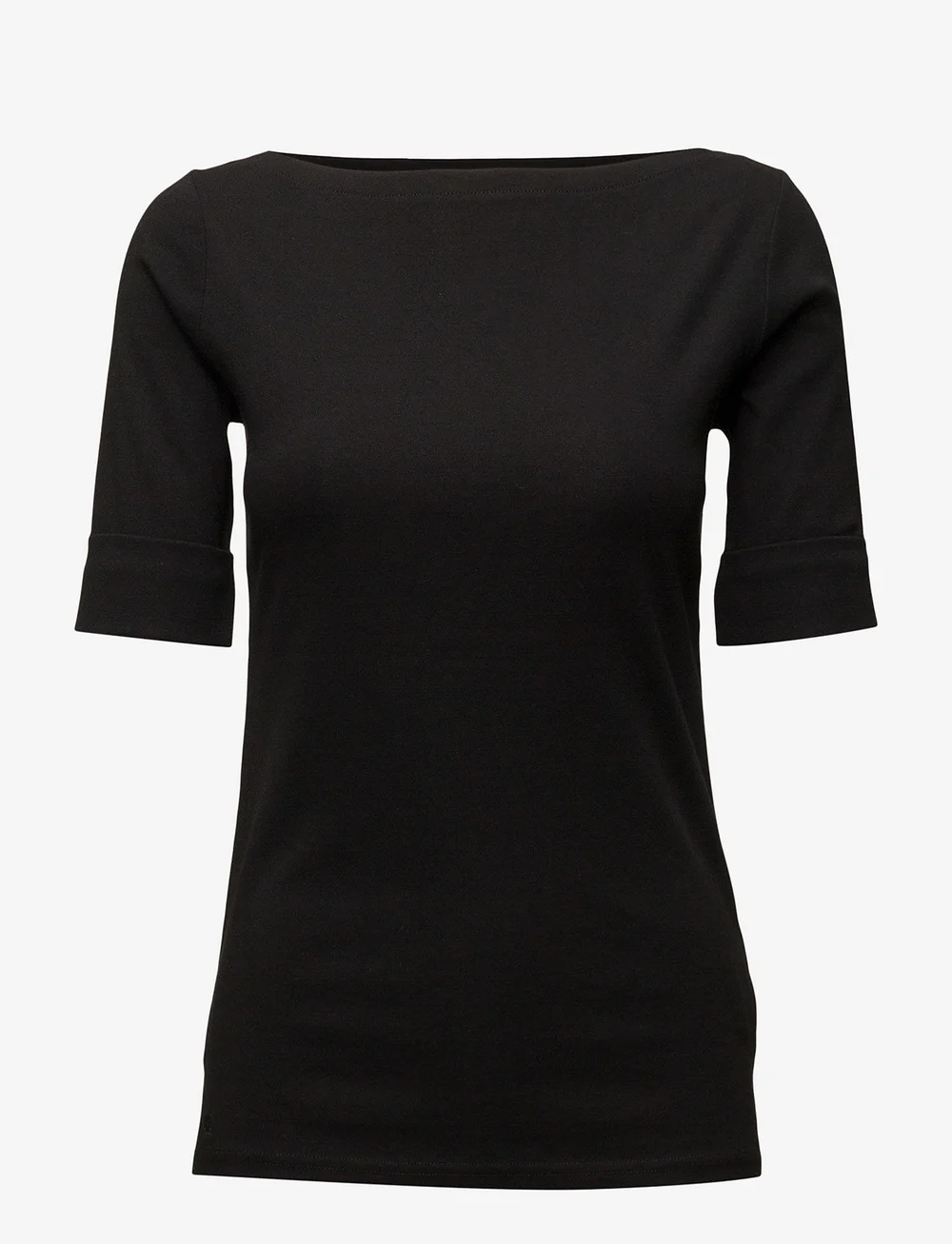 Lauren Ralph Lauren - Stretch Cotton Boatneck Tee - t-shirts - polo black - 0