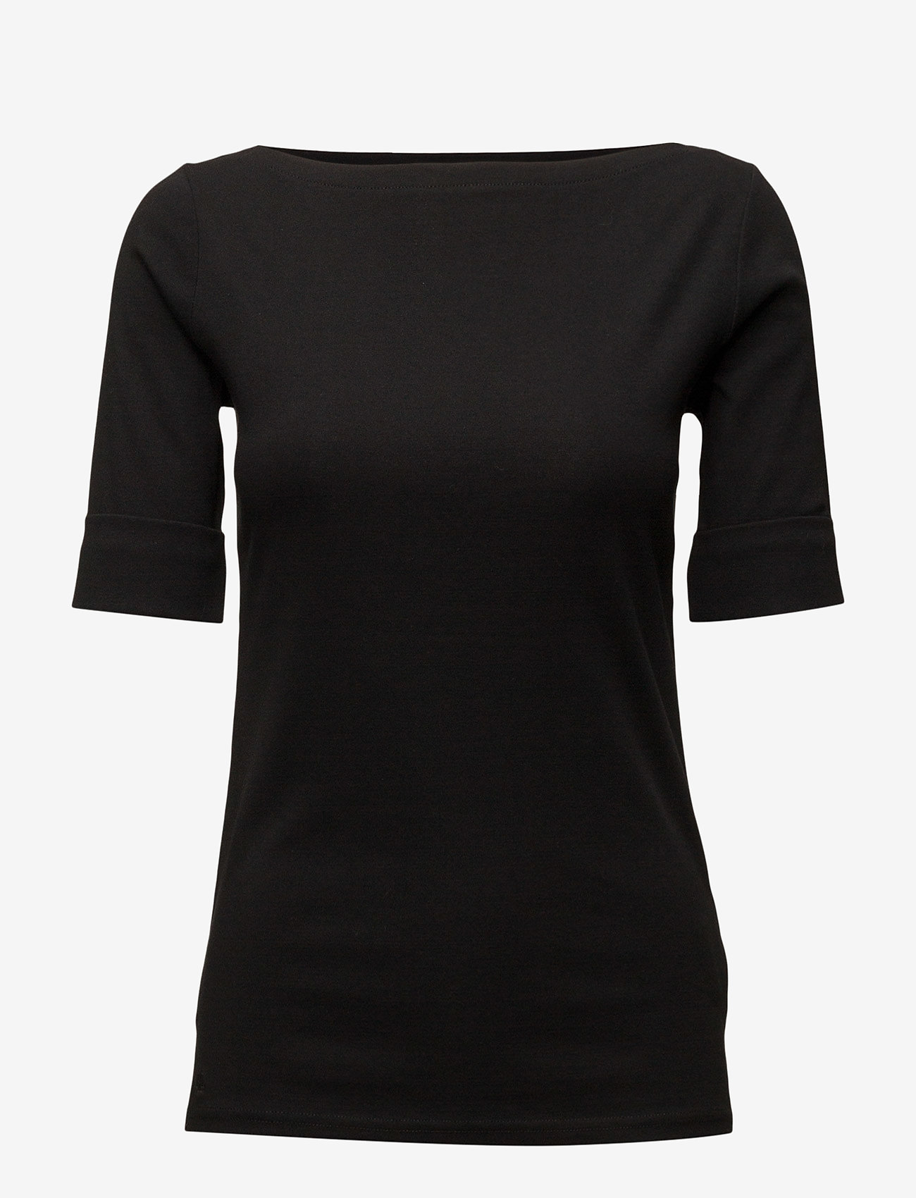 Lauren Ralph Lauren Stretch Cotton Boatneck Tee - Riided - POLO BLACK / black