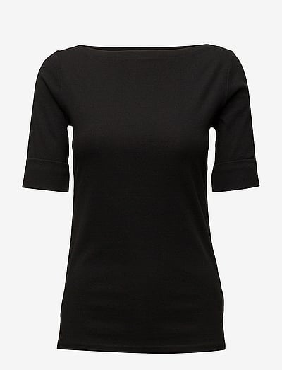 Stretch Cotton Boatneck Tee - T-Shirts