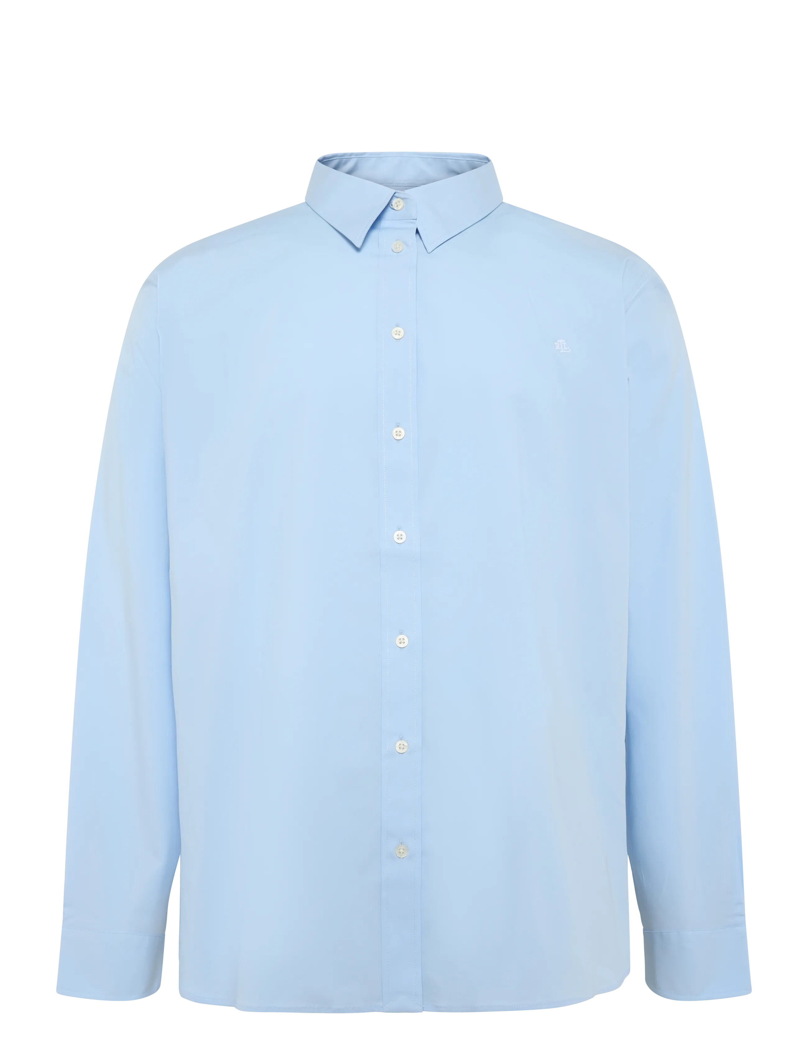 Lauren Women 50S STRTCH NON IRON-LS SHIRT W/ CHS - Blusar & Skjortor - BLUE / blue