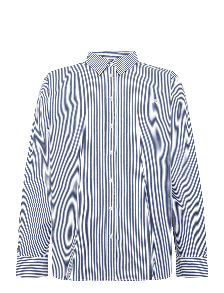 Lauren Women - Classic Fit Striped Cotton Shirt - blue/white - 1