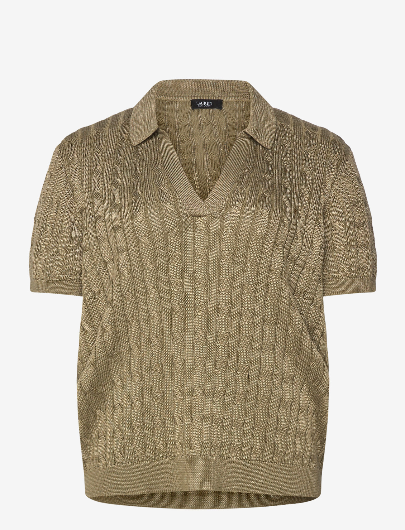 Lauren Women - BR RAYON PLTD CTN-SWEATER-PULLOVER - polo shirts - light agave - 0