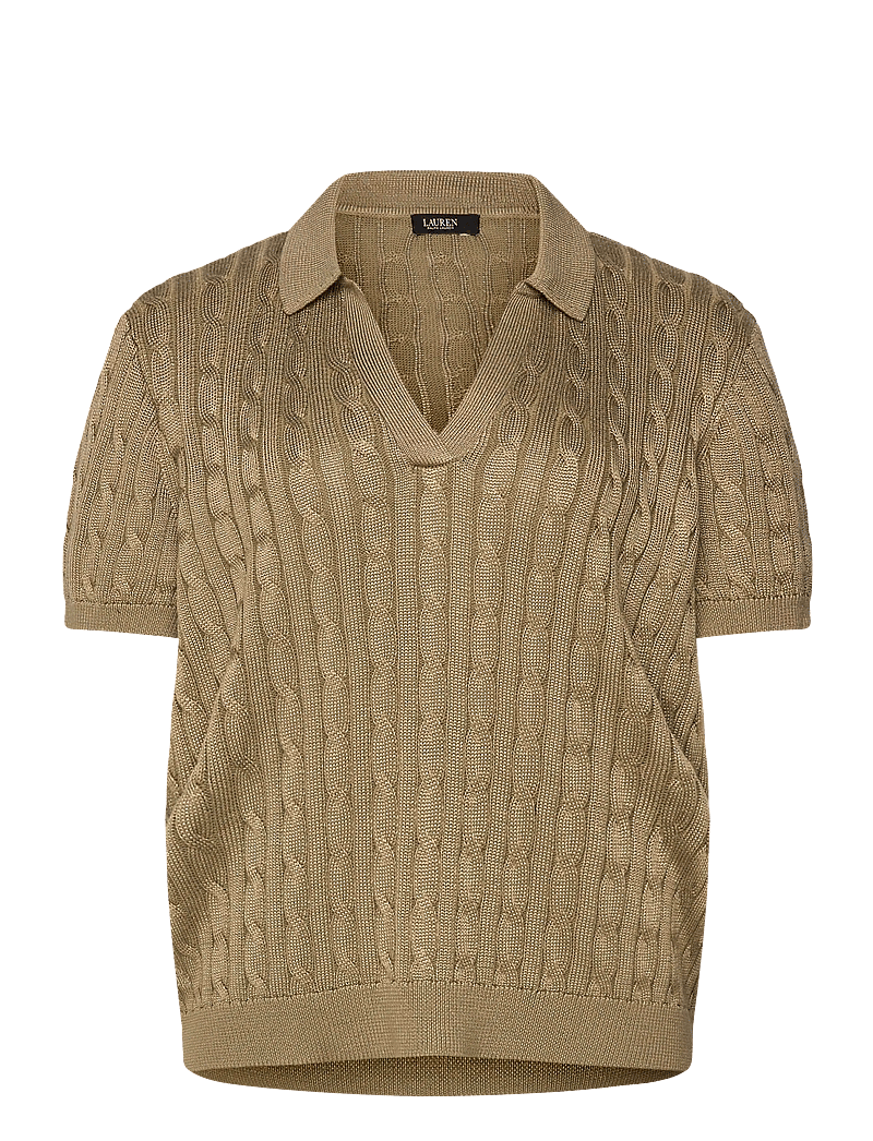 Lauren Women - BR RAYON PLTD CTN-SWEATER-PULLOVER - polo shirts - light agave - 0