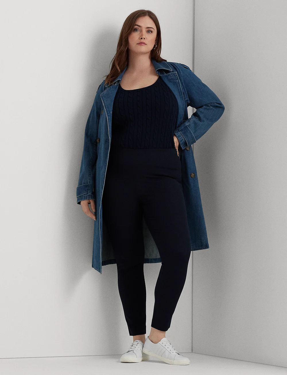 Lauren Women - Stretch Twill Skinny Pant - stuprörsbyxor - lauren navy - 0