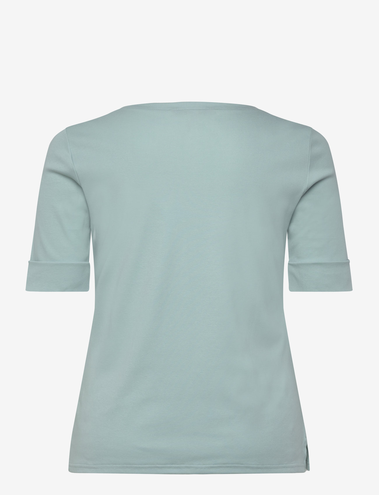 Lauren Women - Stretch Cotton Boatneck Top - stuttermarbolir - aqua pearl - 1