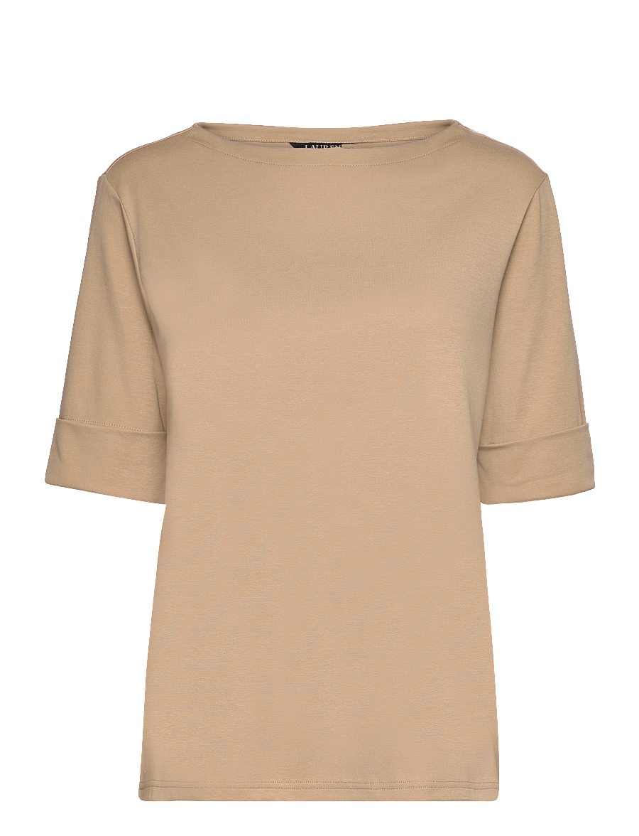 Lauren Women - Cotton Boatneck T-Shirt - t-shirts - birch tan - 1