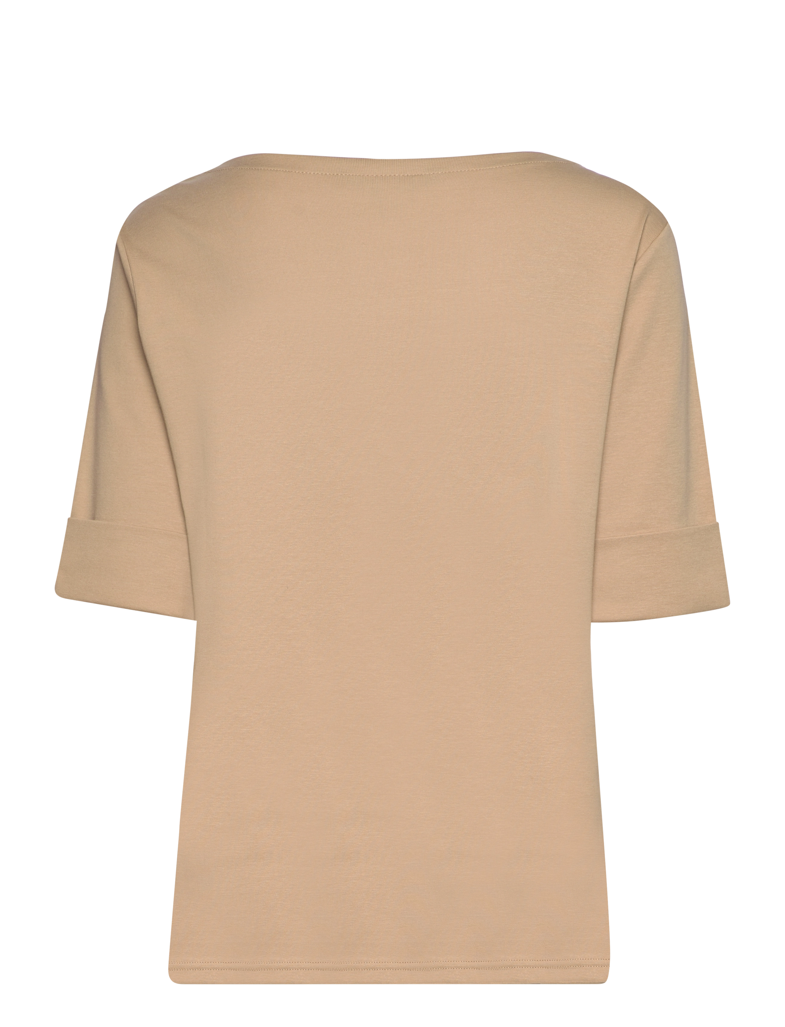 Lauren Women - Stretch Cotton Boatneck Top - birch tan - 2