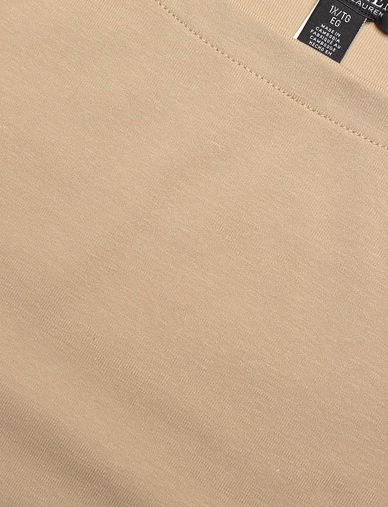 Lauren Women - Stretch Cotton Boatneck Top - t-shirts - birch tan - 3