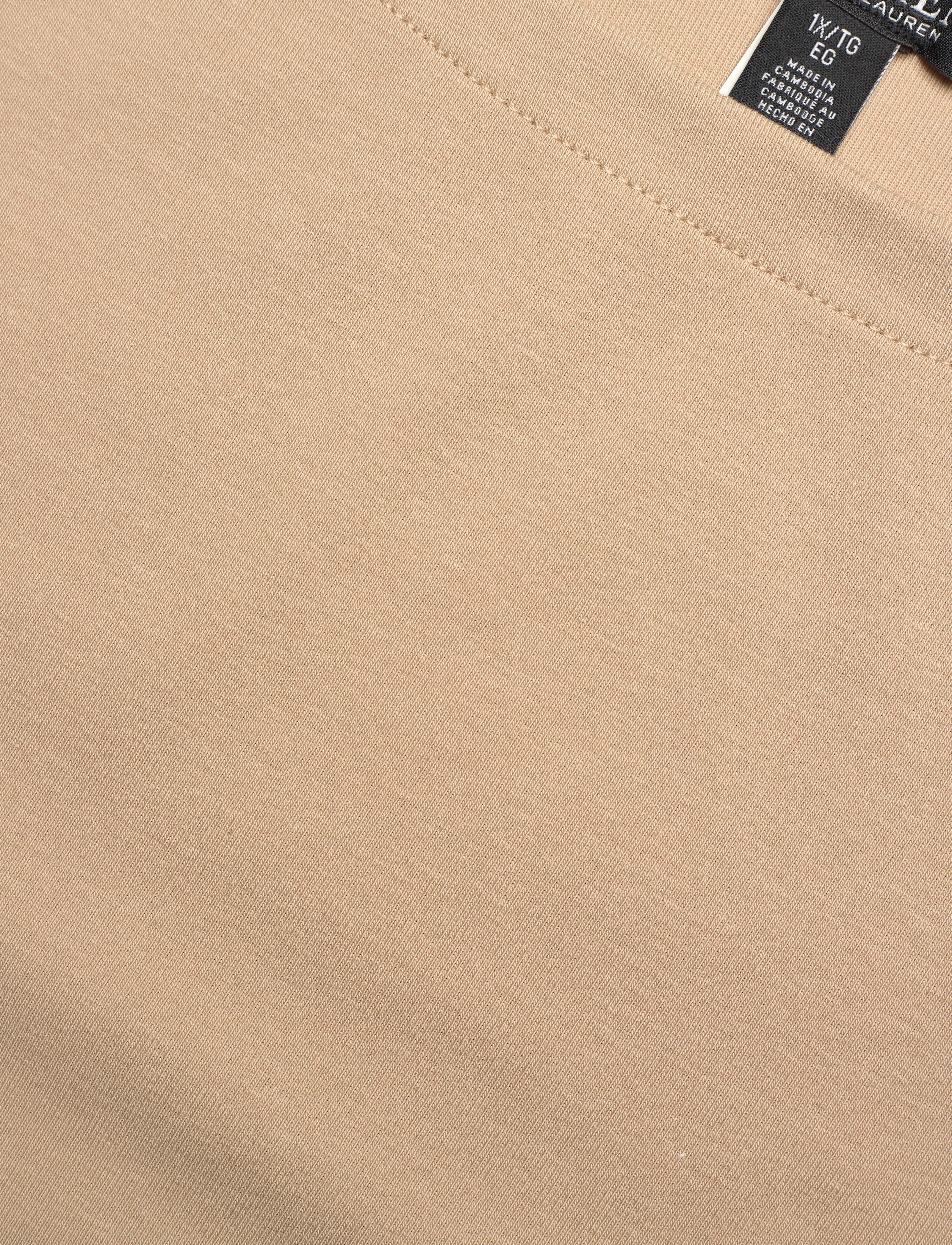 Lauren Women - Stretch Cotton Boatneck Top - birch tan - 3