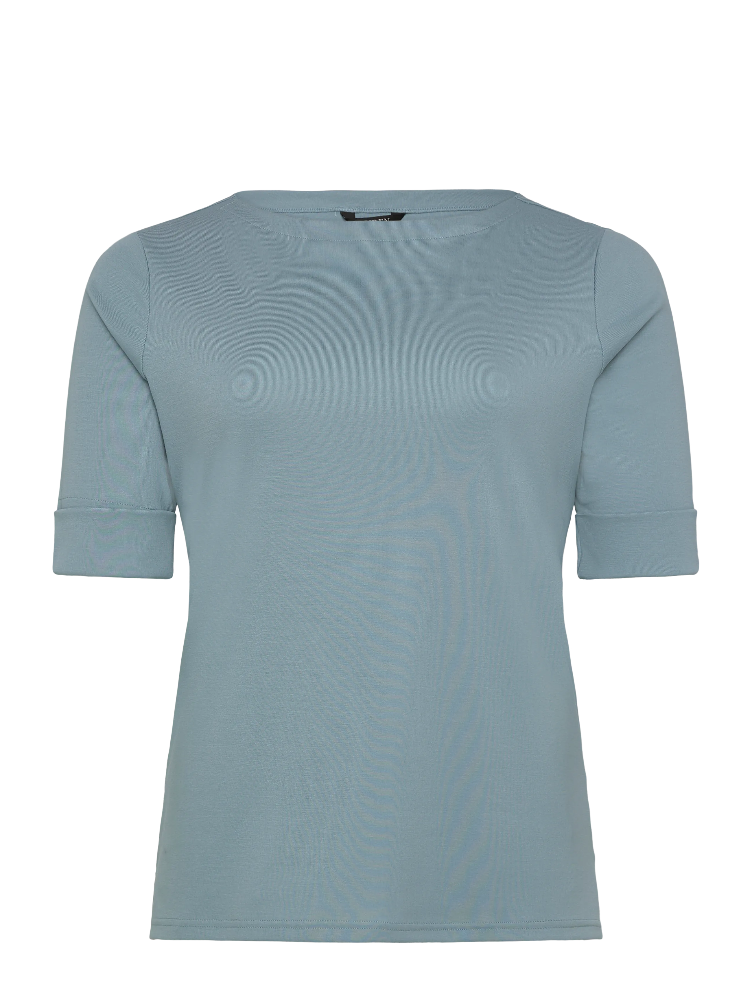 Lauren Women Cotton Boatneck T-Shirt - Lauren Ralph Lauren Curve - BLUE NOTE / blue
