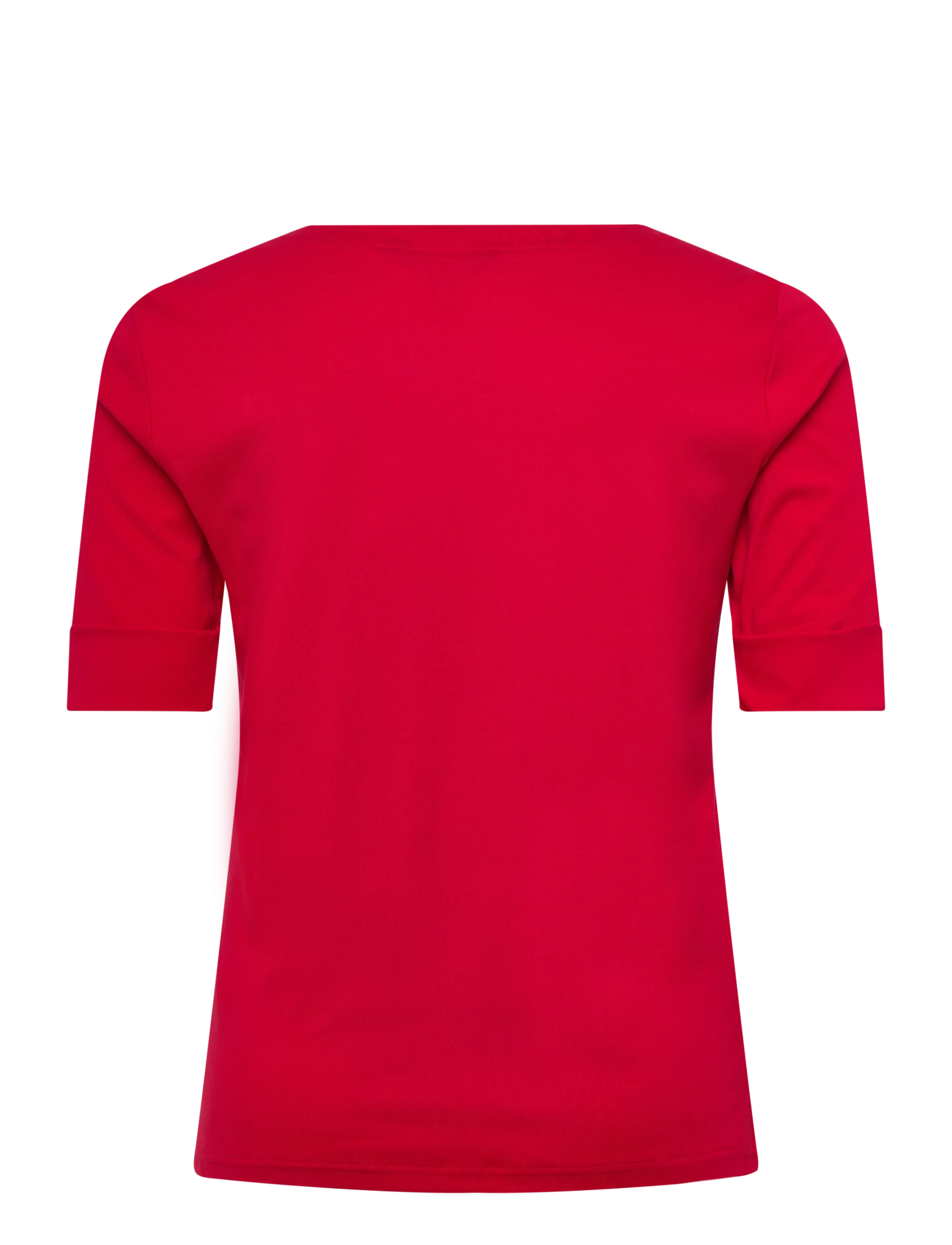 Lauren Women - Stretch Cotton Boatneck Top - t-shirts - cruise red - 2