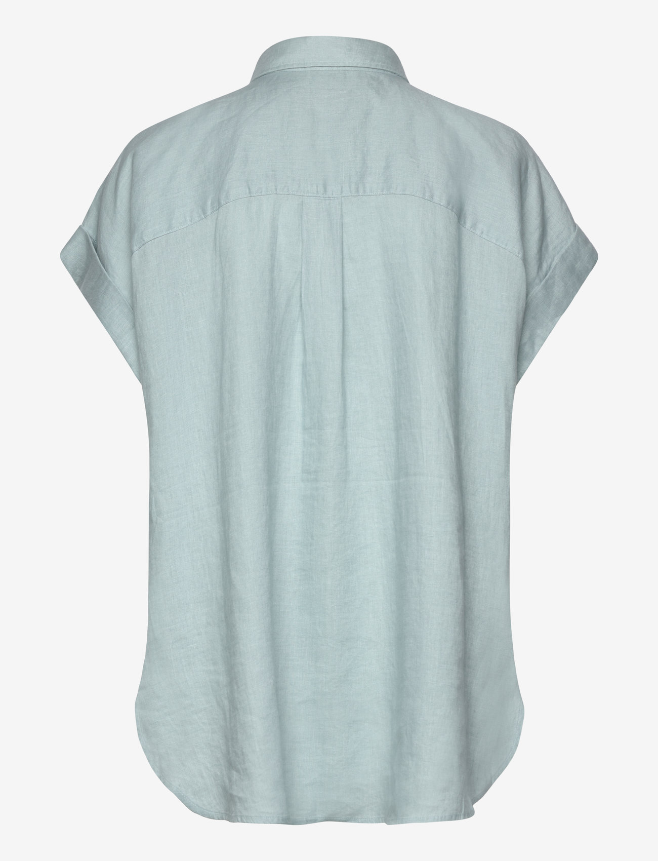 Lauren Women - Relaxed Fit Linen Short-Sleeve Shirt - denimskjorter - aqua pearl - 1