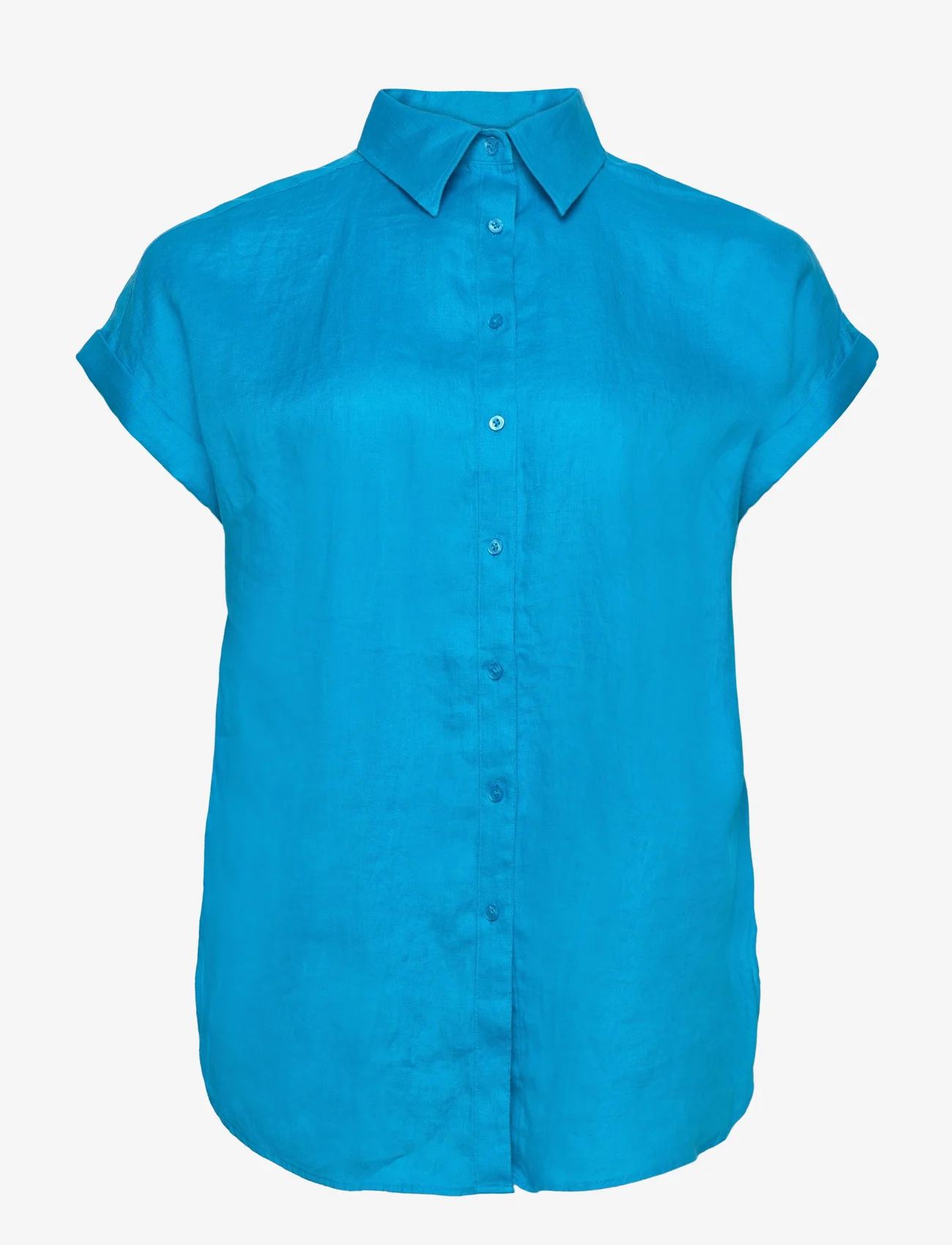 Lauren Women - Linen Dolman-Sleeve Shirt - marškiniai trumpomis rankovėmis - blaze ocean - 0