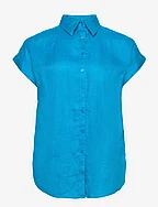 Linen Dolman-Sleeve Shirt - BLAZE OCEAN