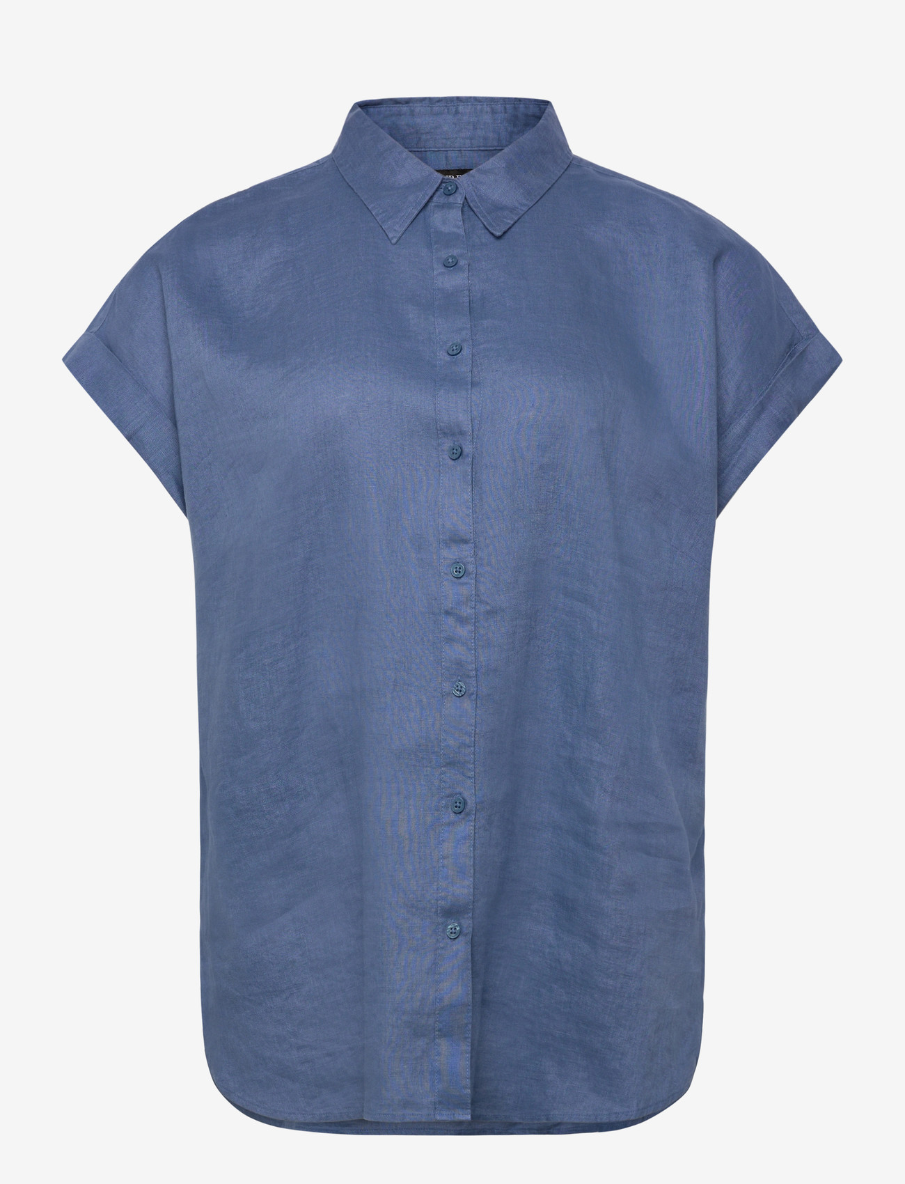 Lauren Women - Relaxed Fit Linen Short-Sleeve Shirt - linneskjortor - carson blue - 0