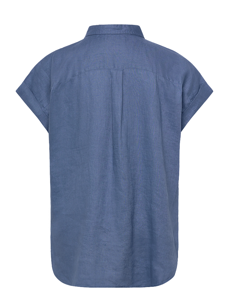 Lauren Women - Relaxed Fit Linen Short-Sleeve Shirt - linneskjortor - carson blue - 1