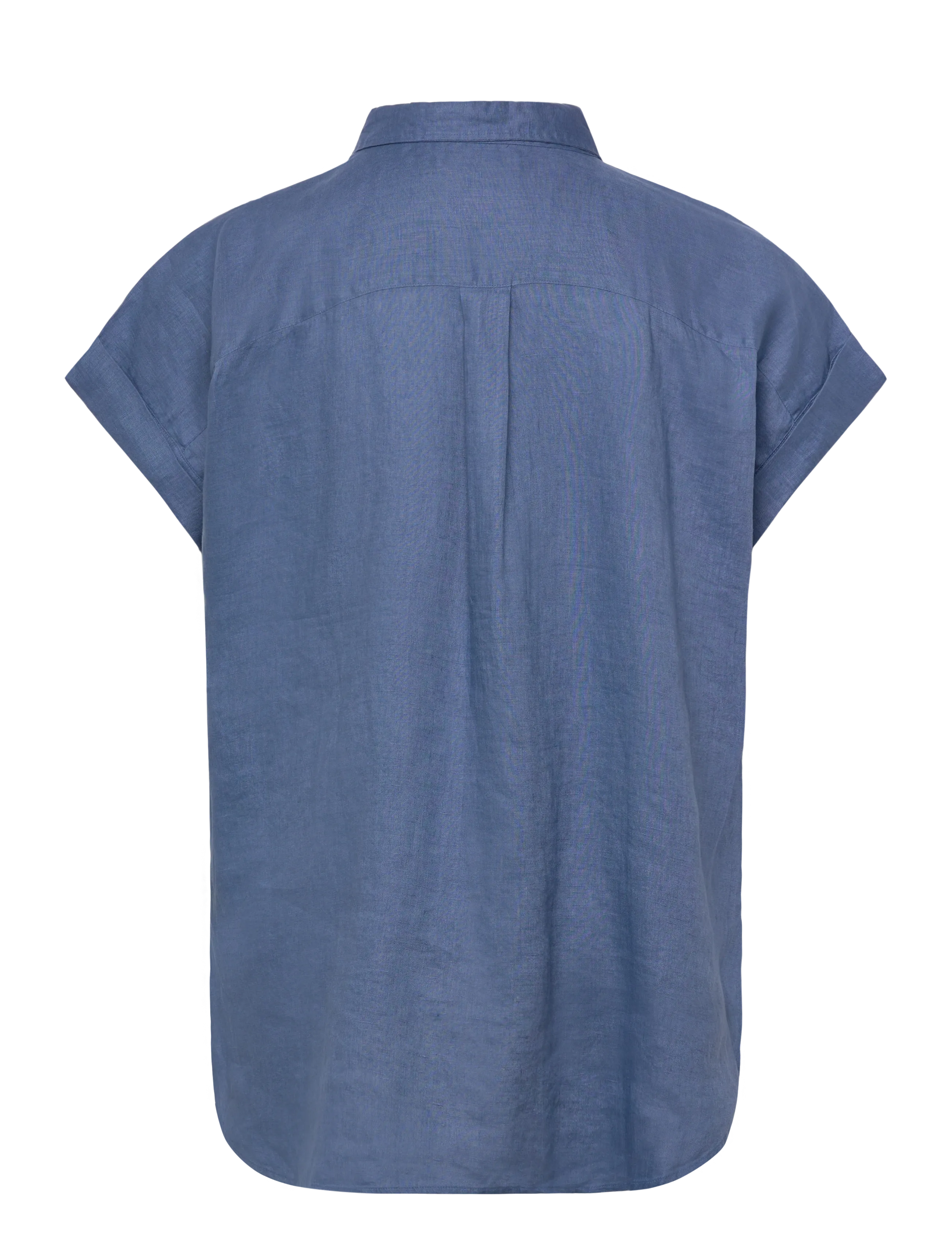 Lauren Women - Relaxed Fit Linen Short-Sleeve Shirt - pellavakauluspaidat - carson blue - 2