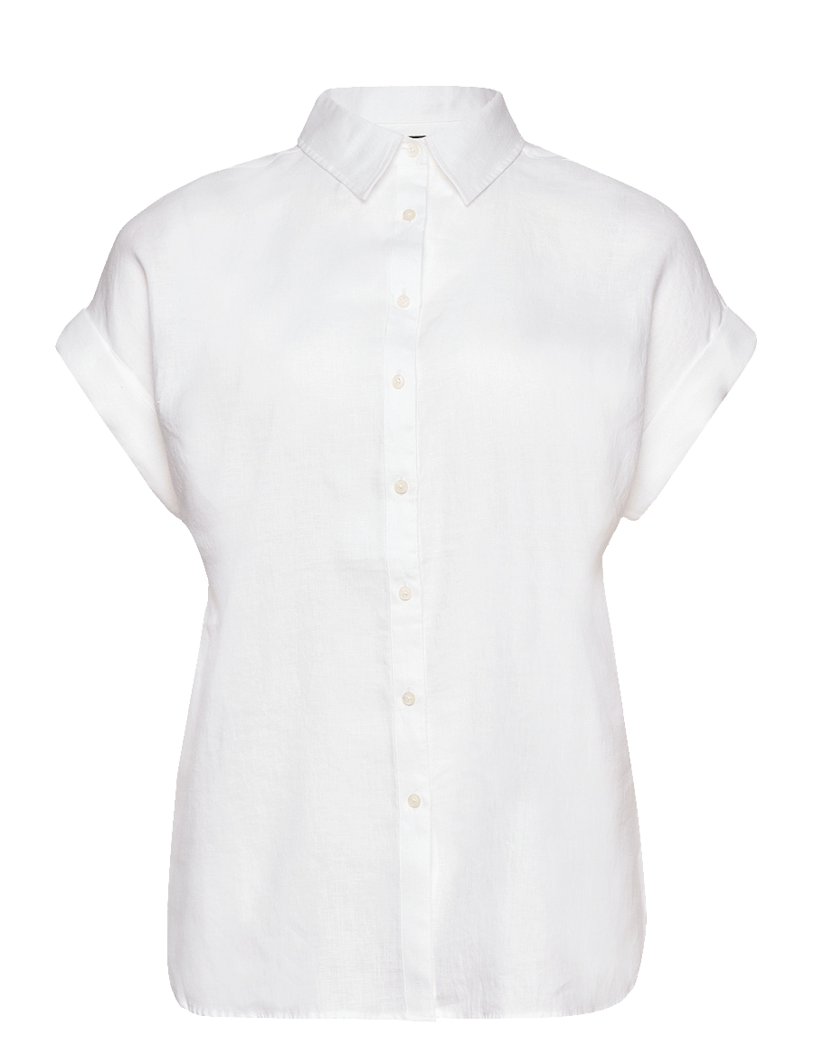 Lauren Women - Relaxed Fit Linen Short-Sleeve Shirt - koszule lniane - white - 1