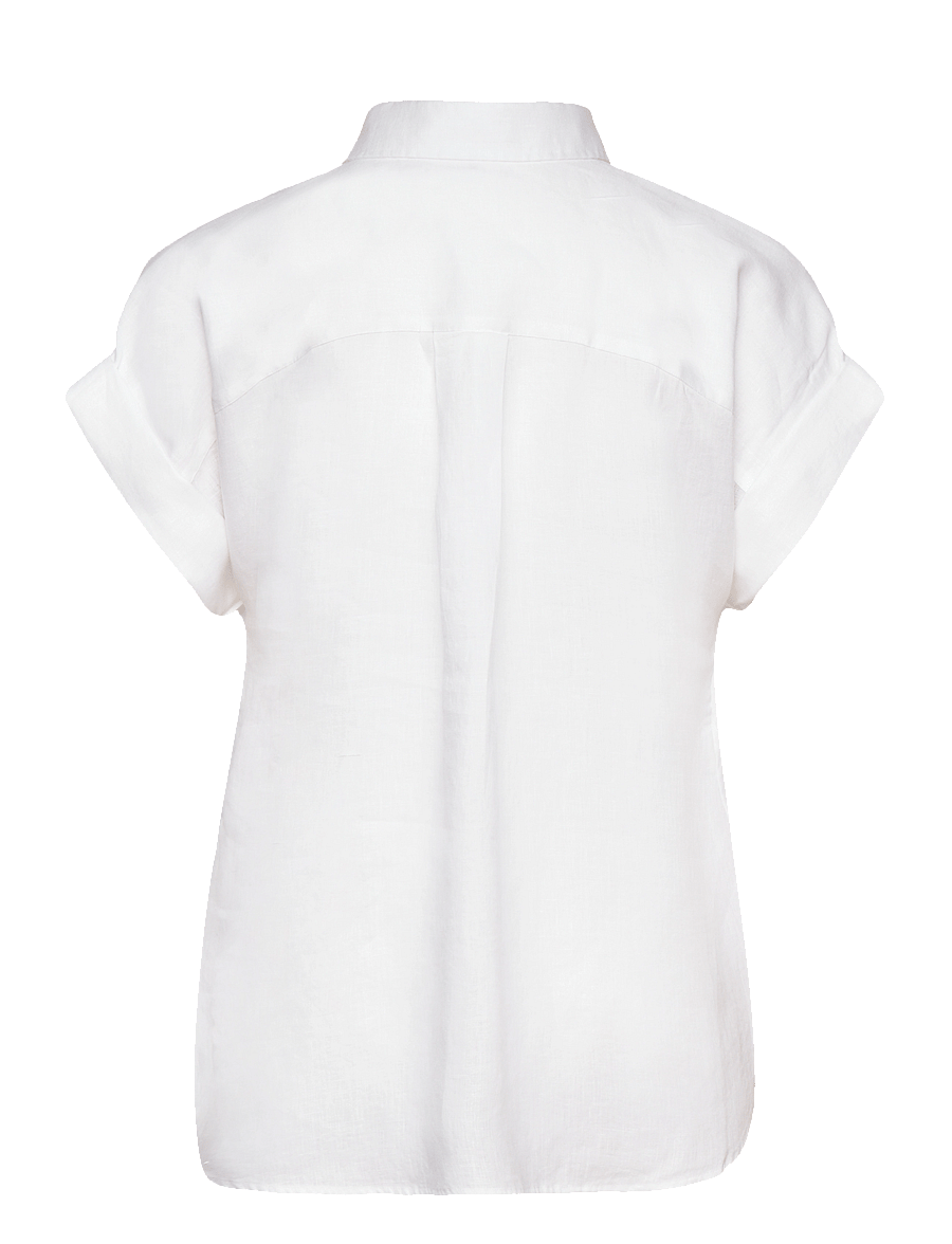 Lauren Women - Relaxed Fit Linen Short-Sleeve Shirt - koszule lniane - white - 2