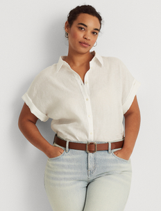 Linen Dolman-Sleeve Shirt, Lauren Women