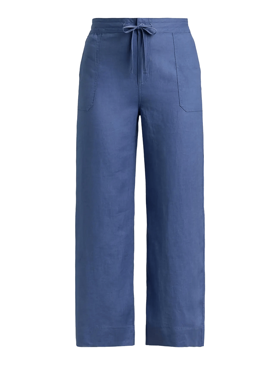 Lauren Women - Linen Wide-Leg Pant - linnebyxor - carson blue - 1