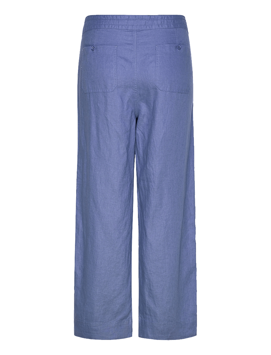 Lauren Women - Linen Wide-Leg Pant - linnebyxor - carson blue - 2