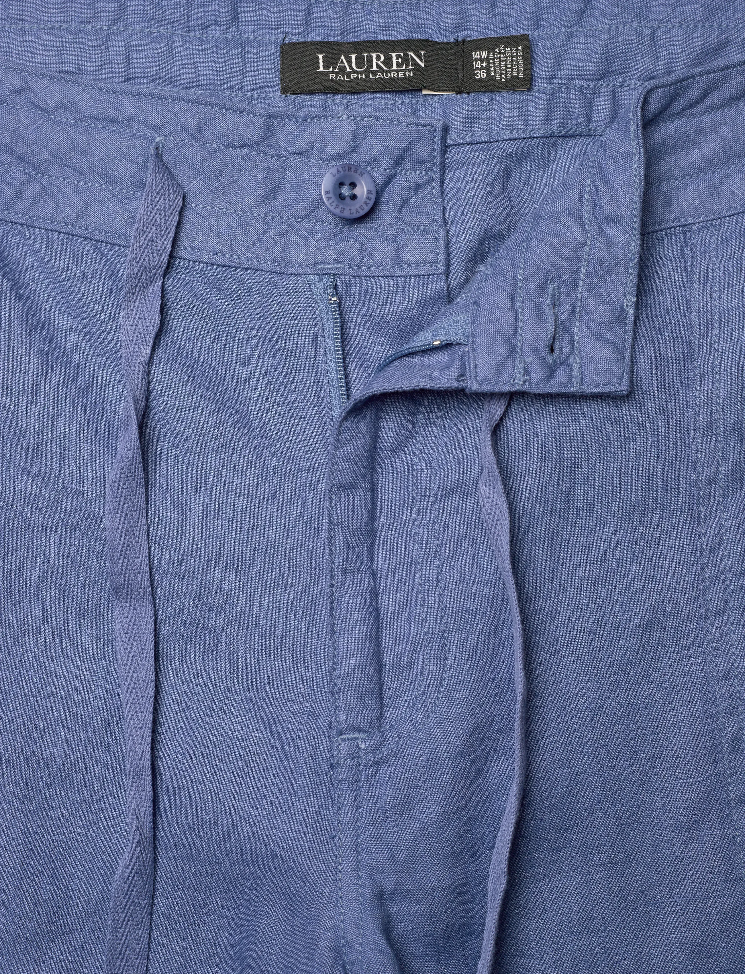 Lauren Women - Linen Wide-Leg Pant - hörbuxur - carson blue - 5