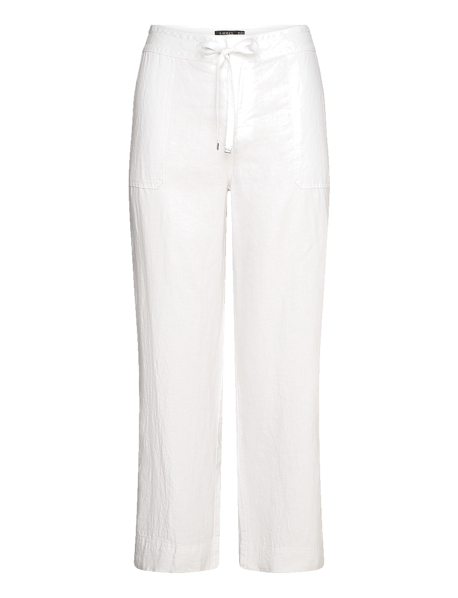 Lauren Women - Linen Drawcord Pant - lininės kelnės - white - 1