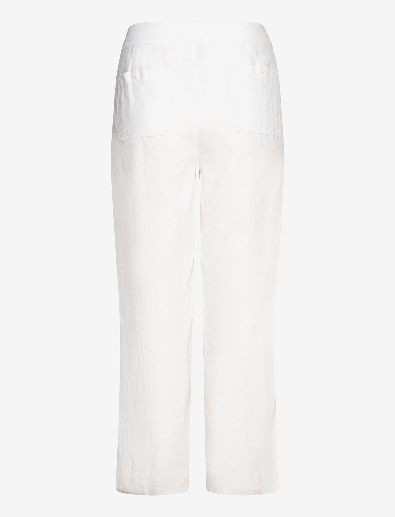 Lauren Women - Linen Drawcord Pant - leinenhosen - white - 1