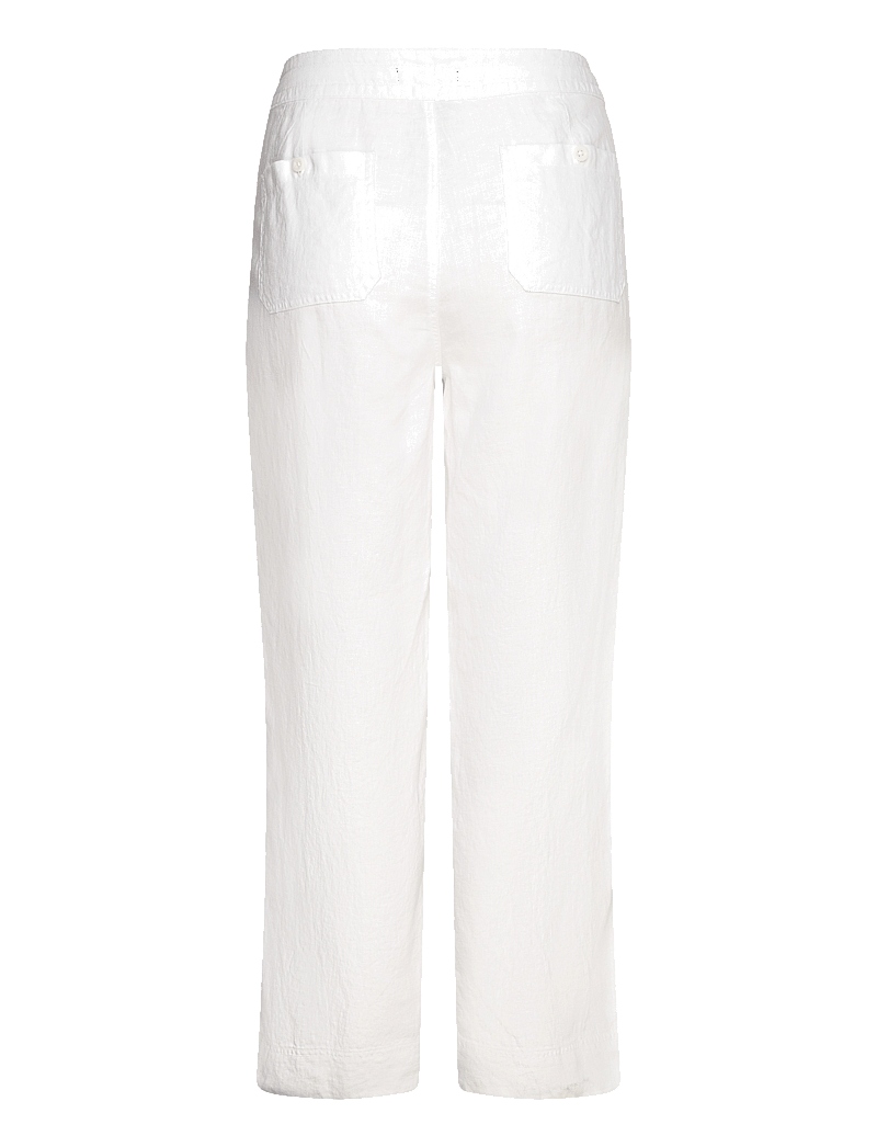 Lauren Women - Linen Drawcord Pant - linnebyxor - white - 1