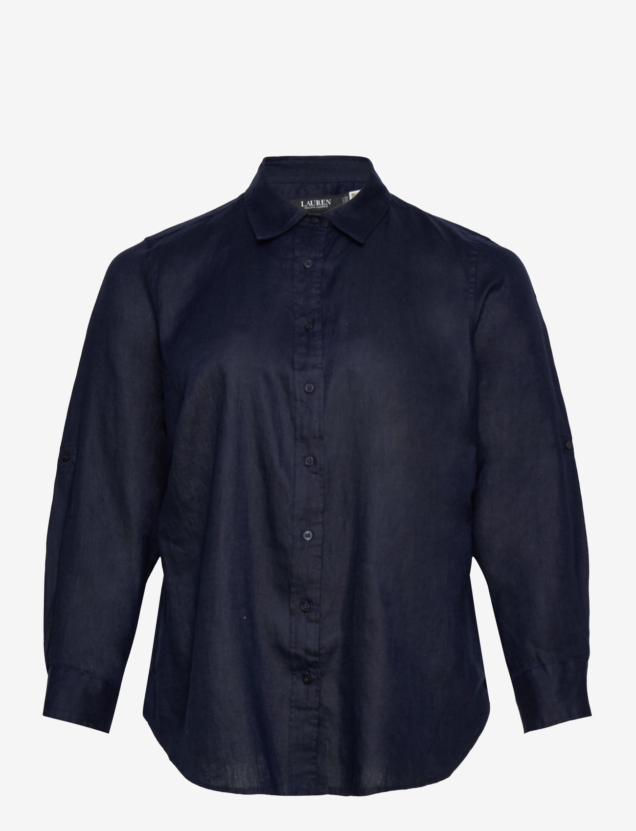 Lauren Women - Relaxed Fit Linen Roll Tab–Sleeve Shirt - leinenhemden - lauren navy - 0