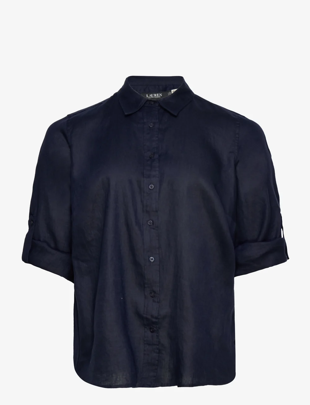 Lauren Women - Relaxed Fit Linen Roll Tab–Sleeve Shirt - linneskjortor - lauren navy - 2