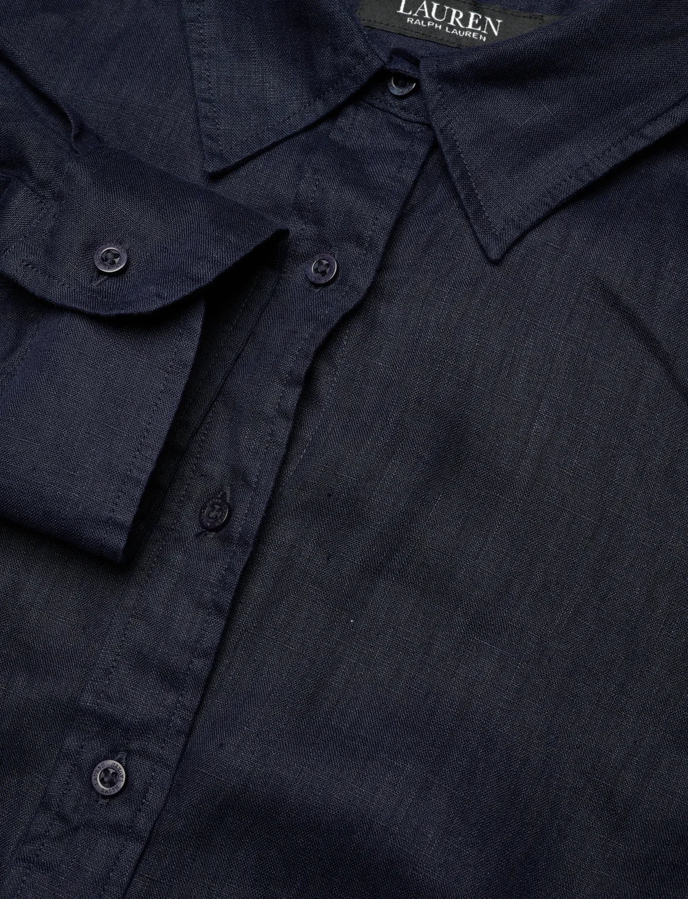 Lauren Women - Relaxed Fit Linen Roll Tab–Sleeve Shirt - linneskjortor - lauren navy - 3