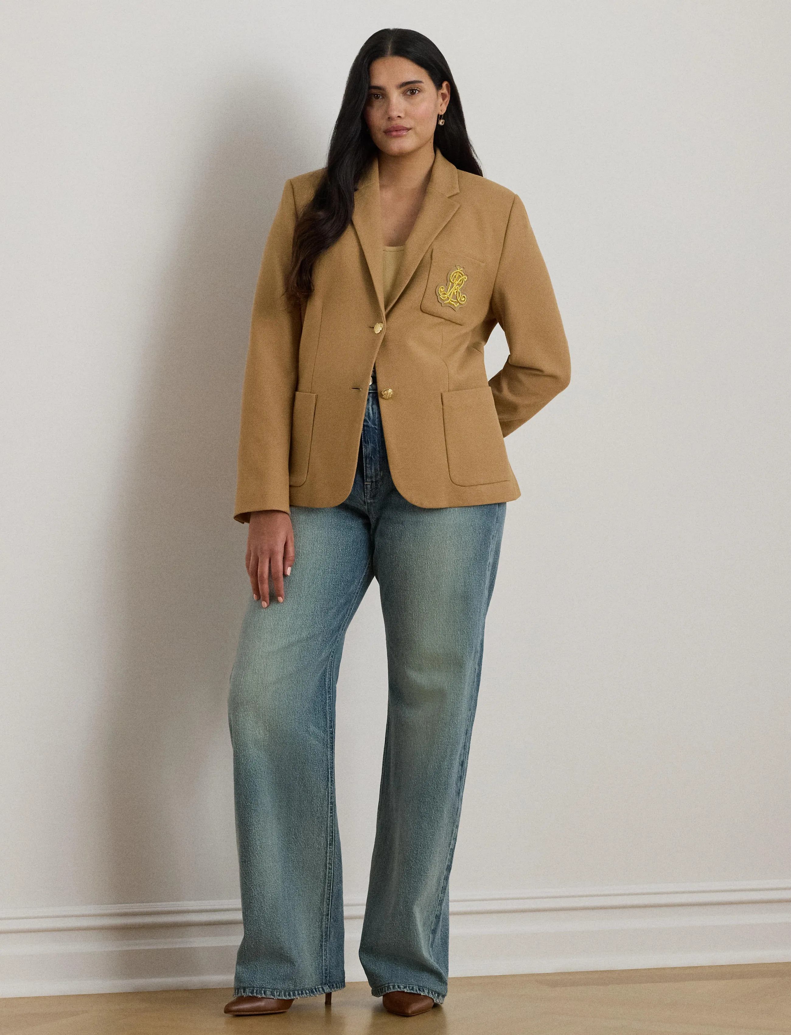 Lauren Women Bullion Jacquard Blazer, 46-48, Brown, Blazere > Enkeltradede Blazere, Dame