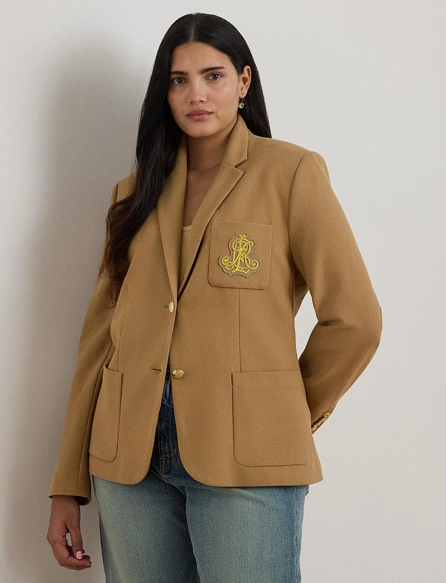 Lauren Women - Bullion Jacquard Blazer - enkeltradede blazere - classic camel - 3