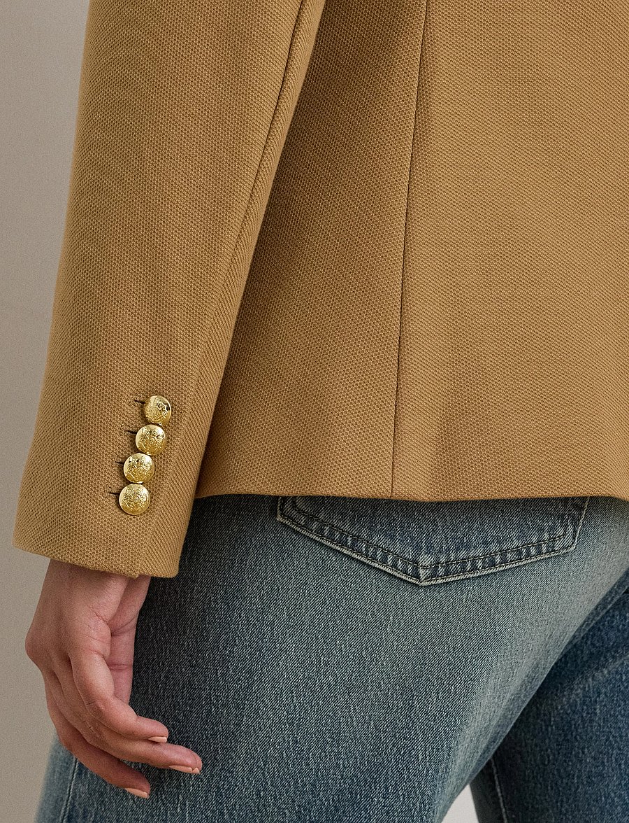 Lauren Women - Bullion Jacquard Blazer - enkeltradede blazere - classic camel - 5