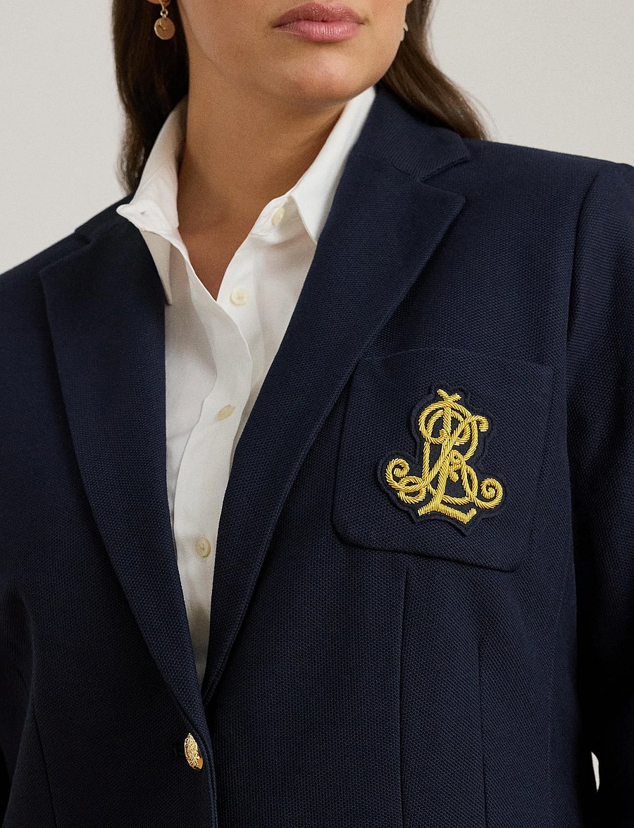 Lauren Women - Bullion Jacquard Blazer - enkeltradede blazere - lauren navy - 5