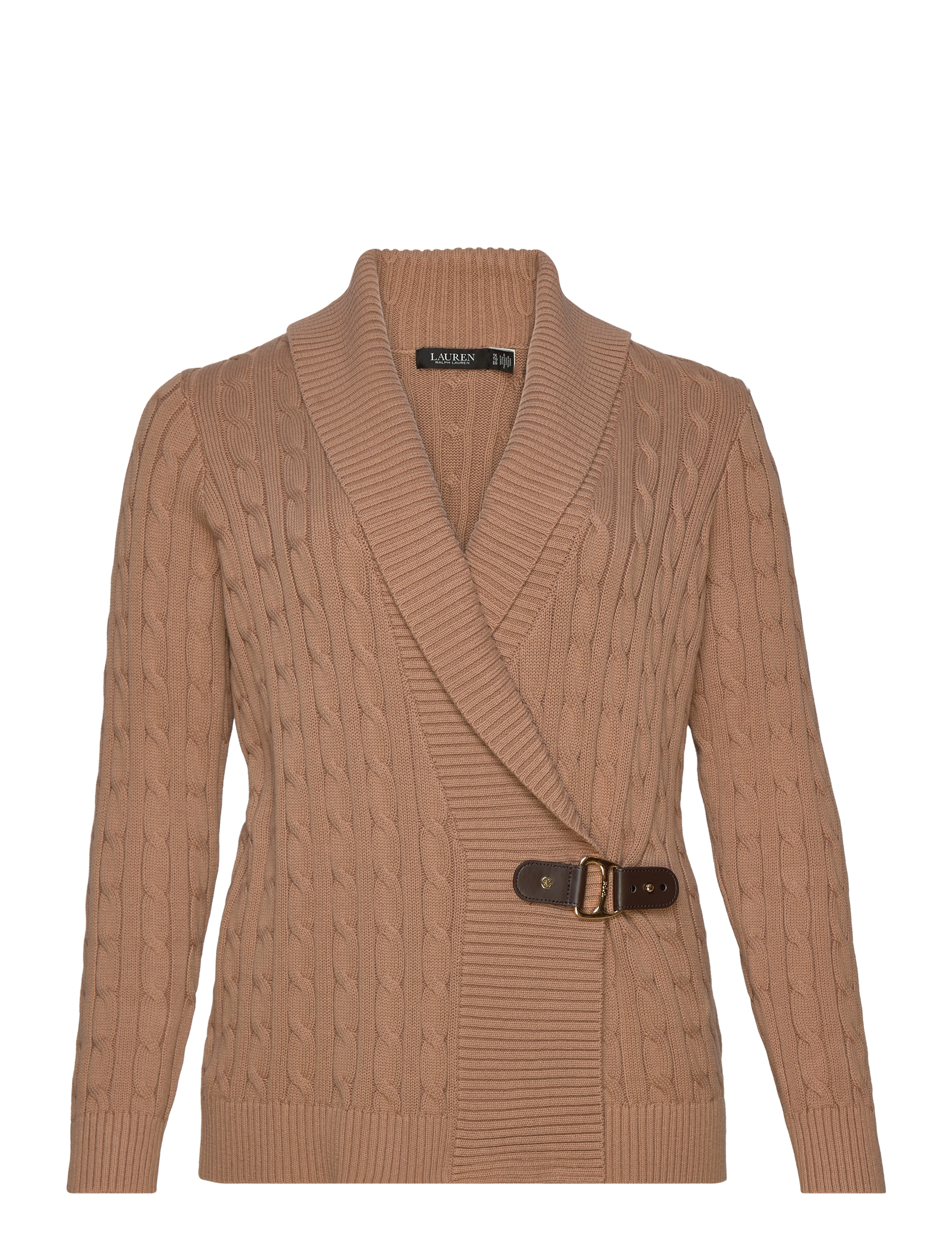 LAUREN Damen Buckled Baumwolle Pullover Braun - 54-56 - Damen