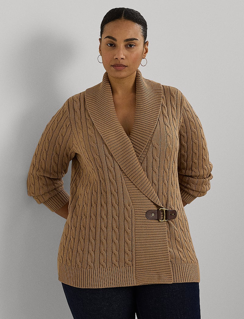 Lauren Women - Buckled Cotton Sweater - trøjer - classic camel - 0