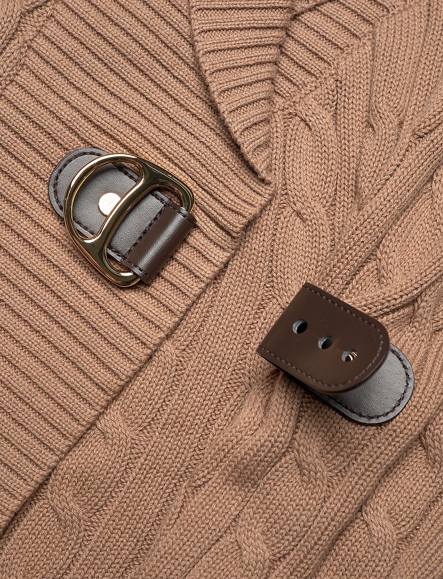 Lauren Women - Buckled Cotton Sweater - pullover - classic camel - 4
