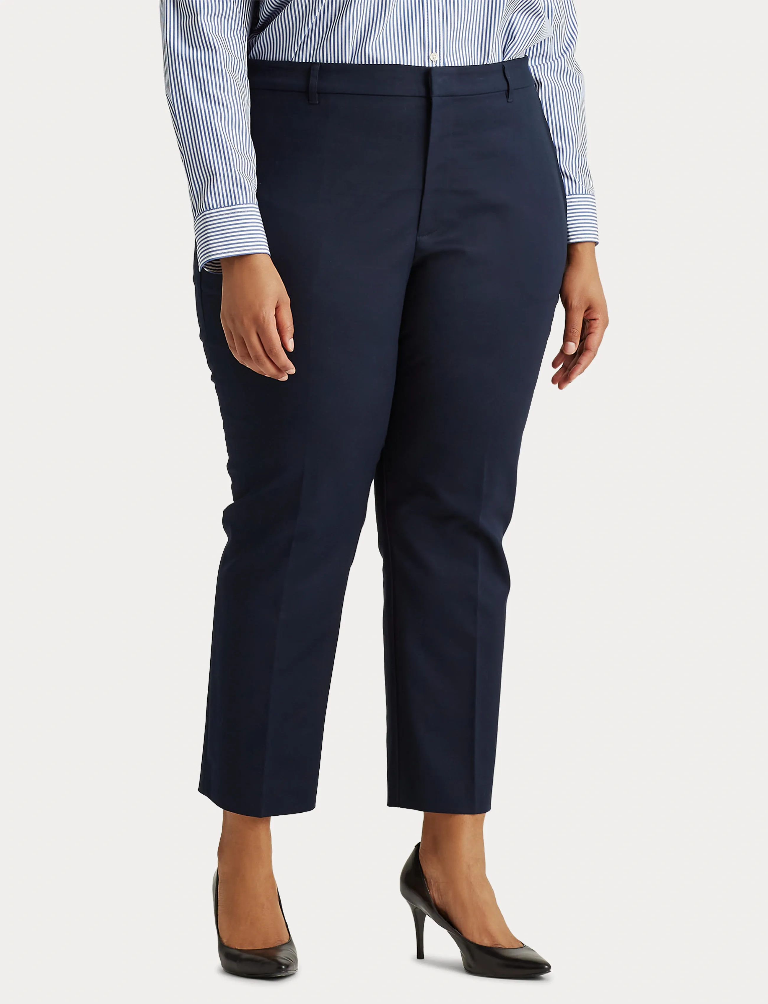 Lauren Women Double-Faced Stretch Cotton Pant - Visa allt - LAUREN NAVY / blue