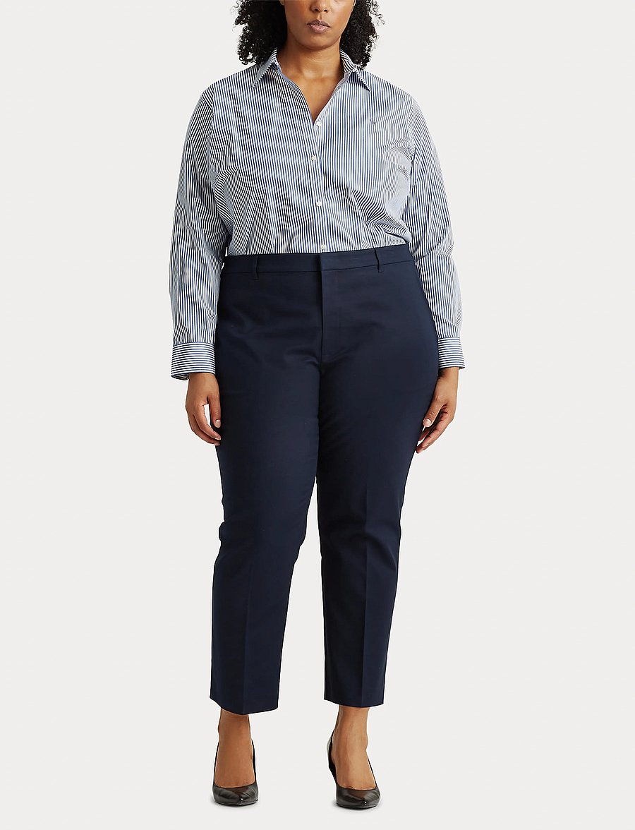 Lauren Women - Double-Faced Stretch Cotton Pant - lauren navy - 4