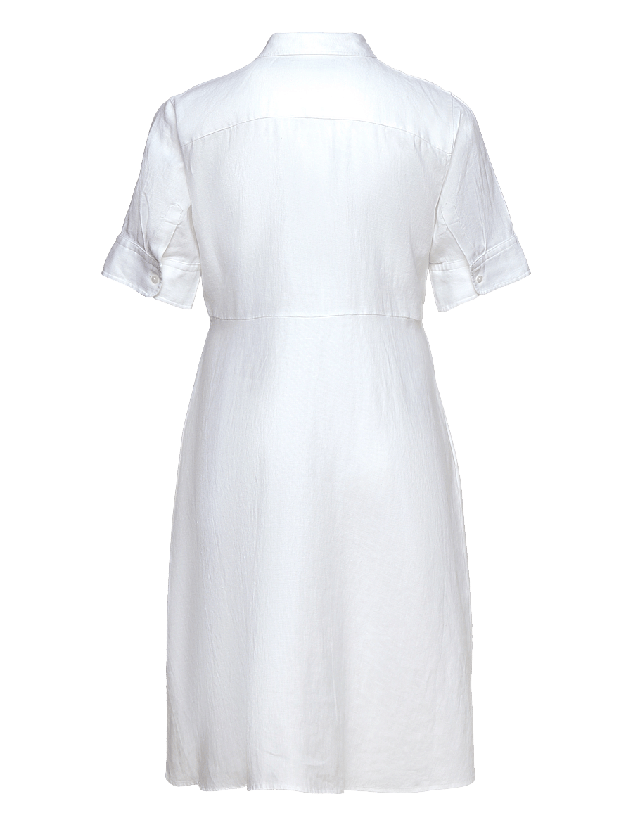 Lauren Women - Tie-Front Linen Shirtdress - sukienki koszulowe - white - 2