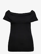 Off-the-Shoulder Sweater - POLO BLACK