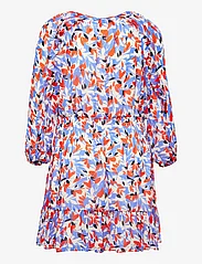 Lauren Women - Floral Crinkled Georgette Dress - Īsas kleitas - blue/orange multi - 1