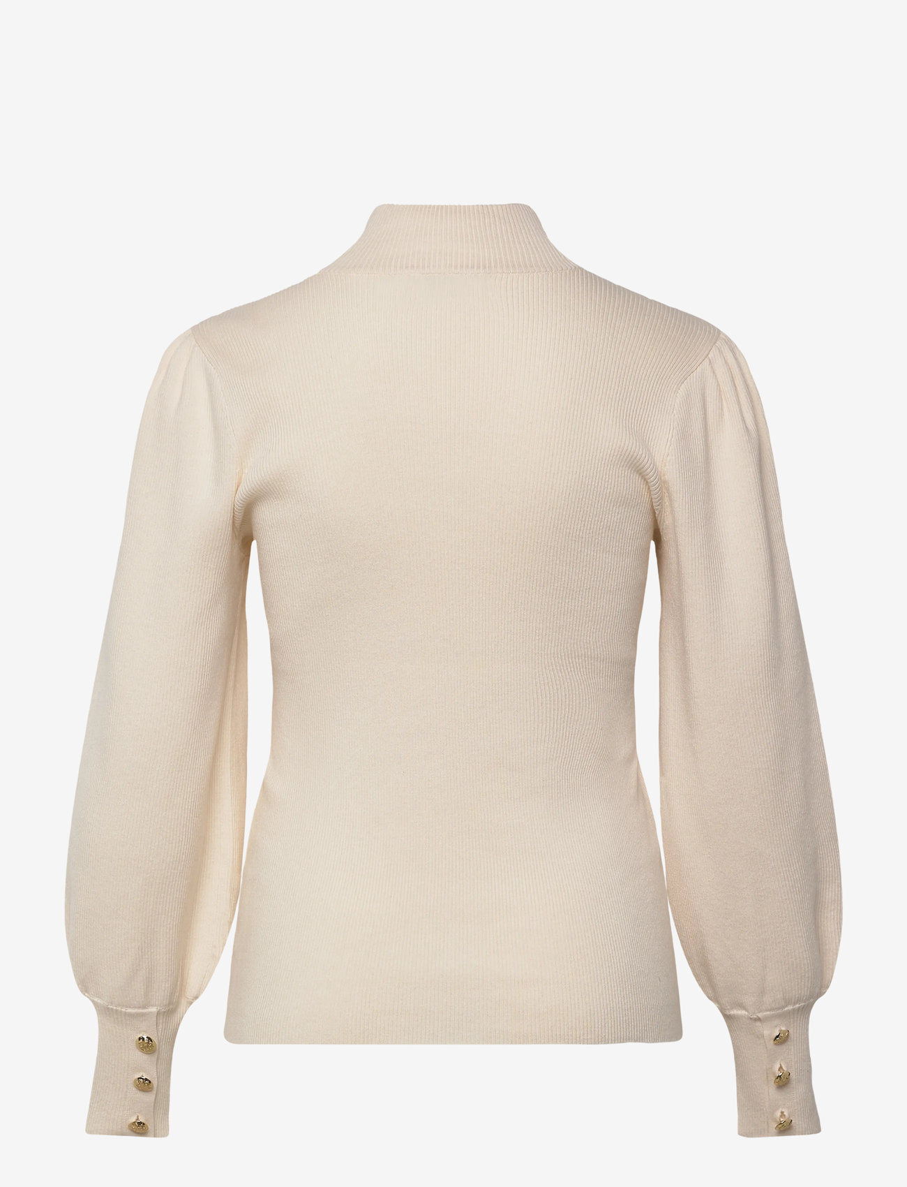 Lauren Women - Button-Trim Mockneck Sweater - långärmade blusar - mascarpone cream - 1