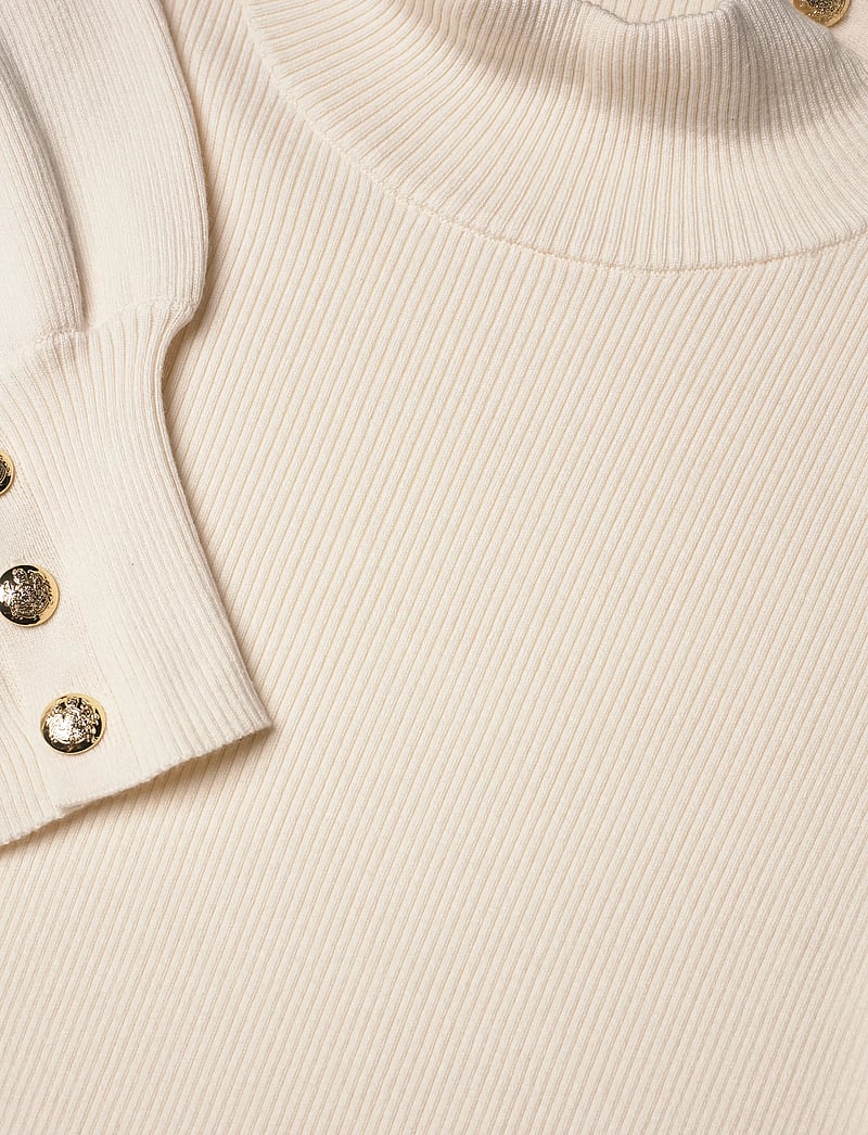 Lauren Women - Button-Trim Mockneck Sweater - långärmade blusar - mascarpone cream - 2