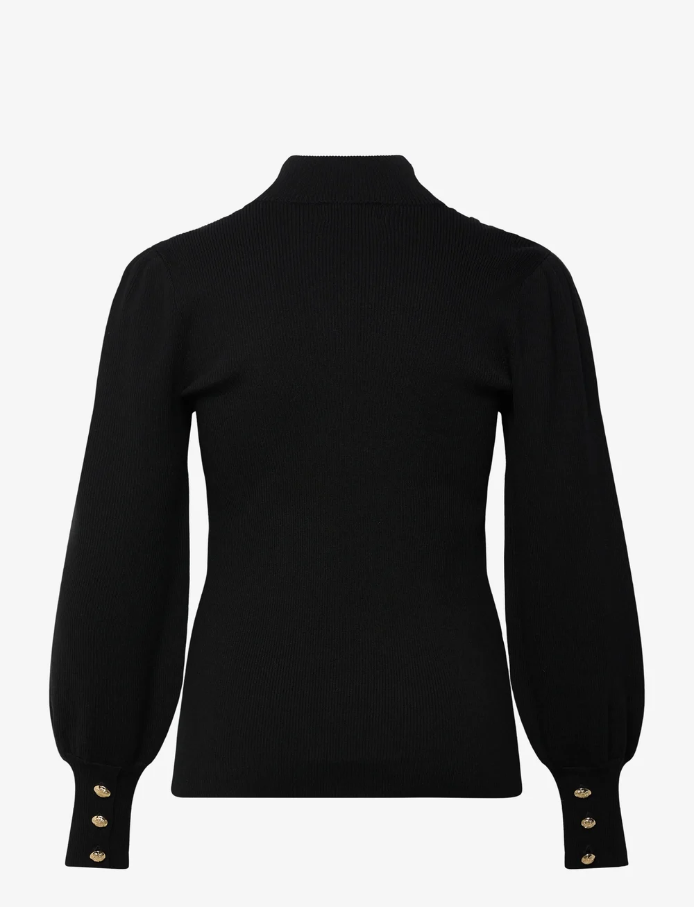 Lauren Women - Button-Trim Mockneck Sweater - långärmade blusar - polo black - 1